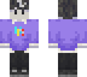 ghostbur w/ jjk sweatshirt and white streak in hair