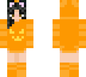 halloween pumpkin cat girl