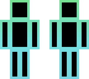 blue green gradient outline with black inside