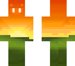 sunset with face and vampire fangs