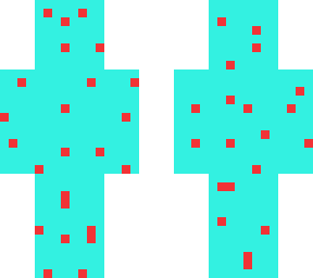 blue with red spots