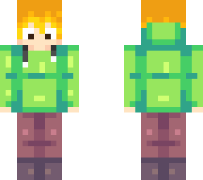 ginger boy in green duffle coat