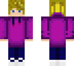 purple hoodie guy with blonde hair