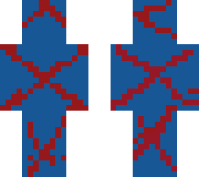 blue with 3d red crosses
