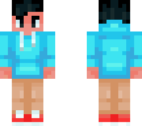 boy with blue hoodie & beige pants