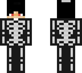 halloween themed skeleton boy minecraft skin