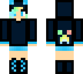 pastel creeper girl (short hair & added blue & black)