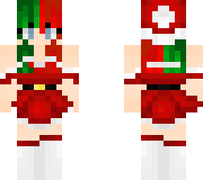 christmas girl with red and green hair