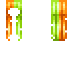 green and orange half and half hair base