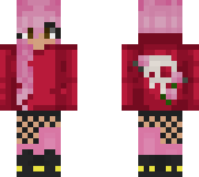 pink girl in a hoodie