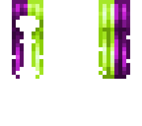 purple and lime half and half hair base