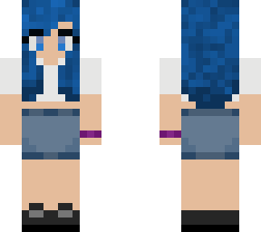 casual blue hair girl