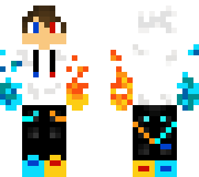 fire-ice gamer in white hoodie