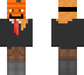 suited alex with a pumpkin mask