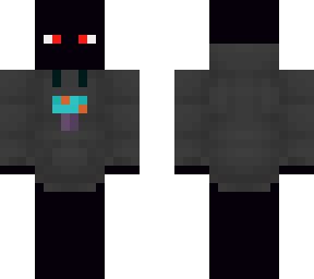 black with red eyes and hoodie