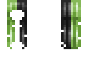 green and black half and half hair base