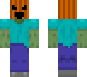 zombie with a pumpkin on its head