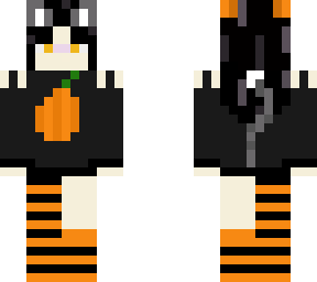 halloween pumpkin cat girl