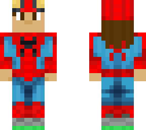 basically spiderman 2 (helmet on, glasses off, long hair)