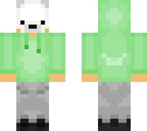 green boy with polarbear mask