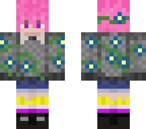 my nonbinary mc skin whith out the enderman in it and whith flours