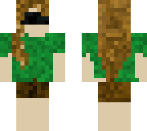 simple brown pants green hair design sorry its my first skin
