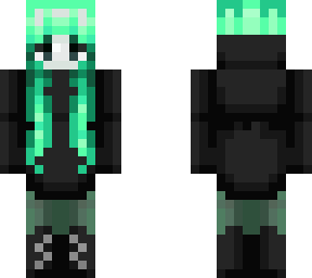 dark green hair woman