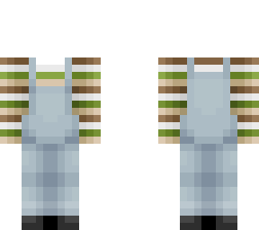 overalls outfit base green, brown, and white stripes
