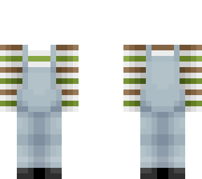 overalls outfit base green, white, and brown stripes