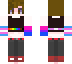 trans and bi skin with a rainbow and trans binder