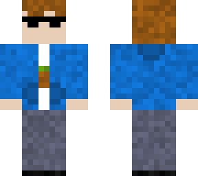 (edited) two-layer person with blue eyes, blue hood, grey pants and shades