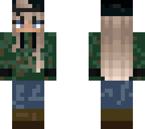 camo hoodie and boots girl