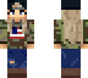 camo hoodie w/ american flag