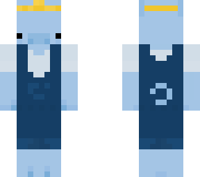 blue pig in overalls