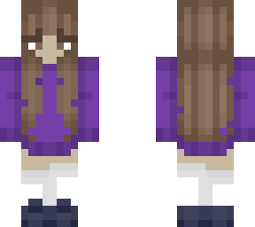 brown haired purple hoodie girl