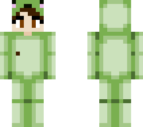 frog onsie brown hair girl