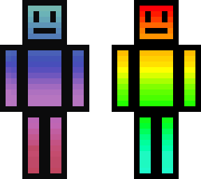 half rainbow half fading robot