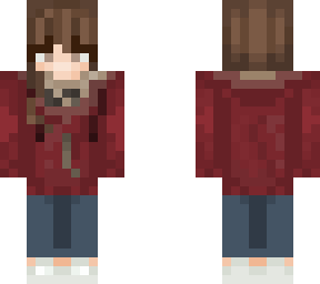 girl in red hoodie