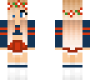cheerleader girl with flower crown - chica porrista con corona floral