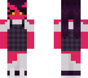 pink demon girl plad dress