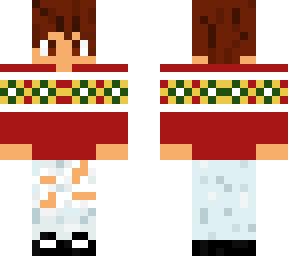 winter skin with red jumper/sweater
