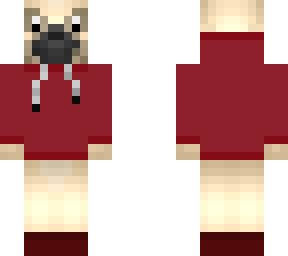 french bulldog with red hoodie.