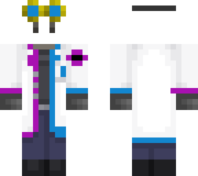 purple/blue scientist