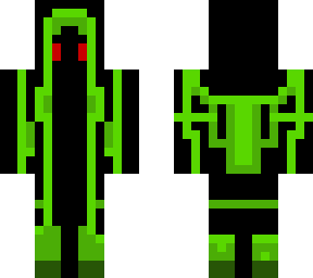 green on black background