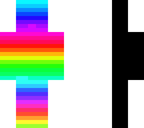 half rainbow half black and white