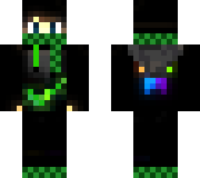 green hooodie, nike sign and a kapuze with an schal p4