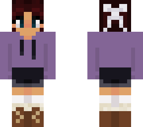 purple hoodie  brown hair(girl)