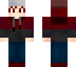 red and black hoodie | Minecraft Skin