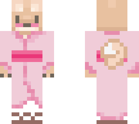 shiba inu in pink kimono