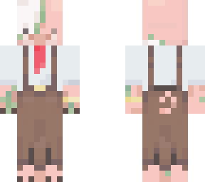 piglin with suspenders and a gold bracelet